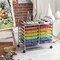 Costway 12 Drawers Rolling Cart Storage Scrapbook Paper Studio Organizer Bins Macaron/White/Light Pink/Purple/Pink/Clear/Gray/Rainbow/Multicolor/Hot Pink/Black